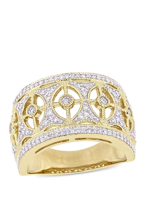 Belk & Co. Diamond Filigree Vintage Ring in