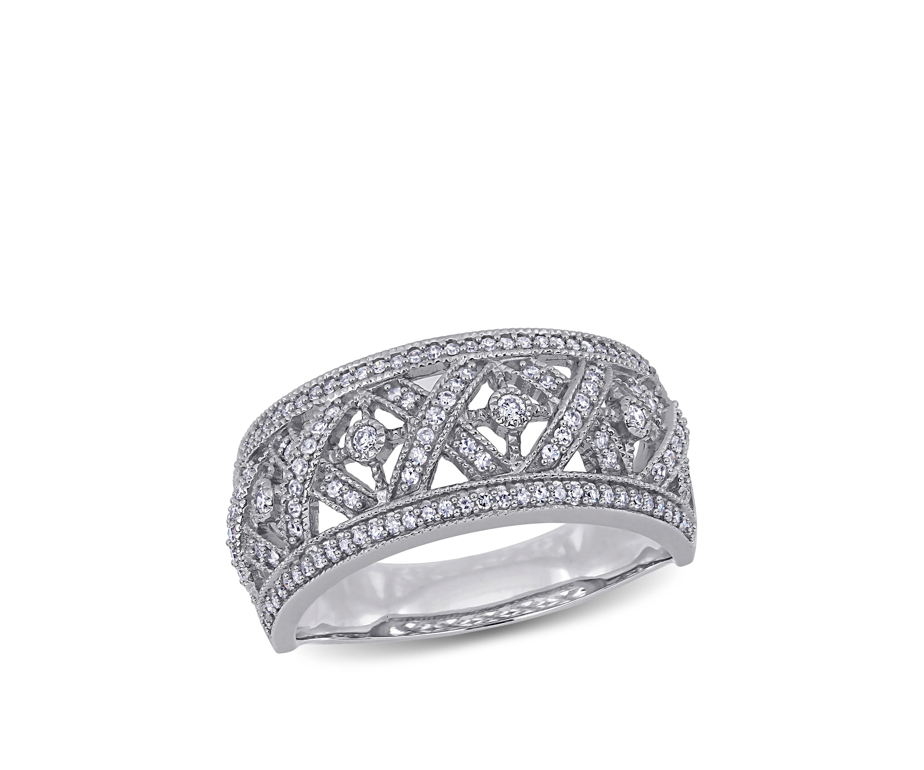 Diamond Filigree Ring in 10K White Gold