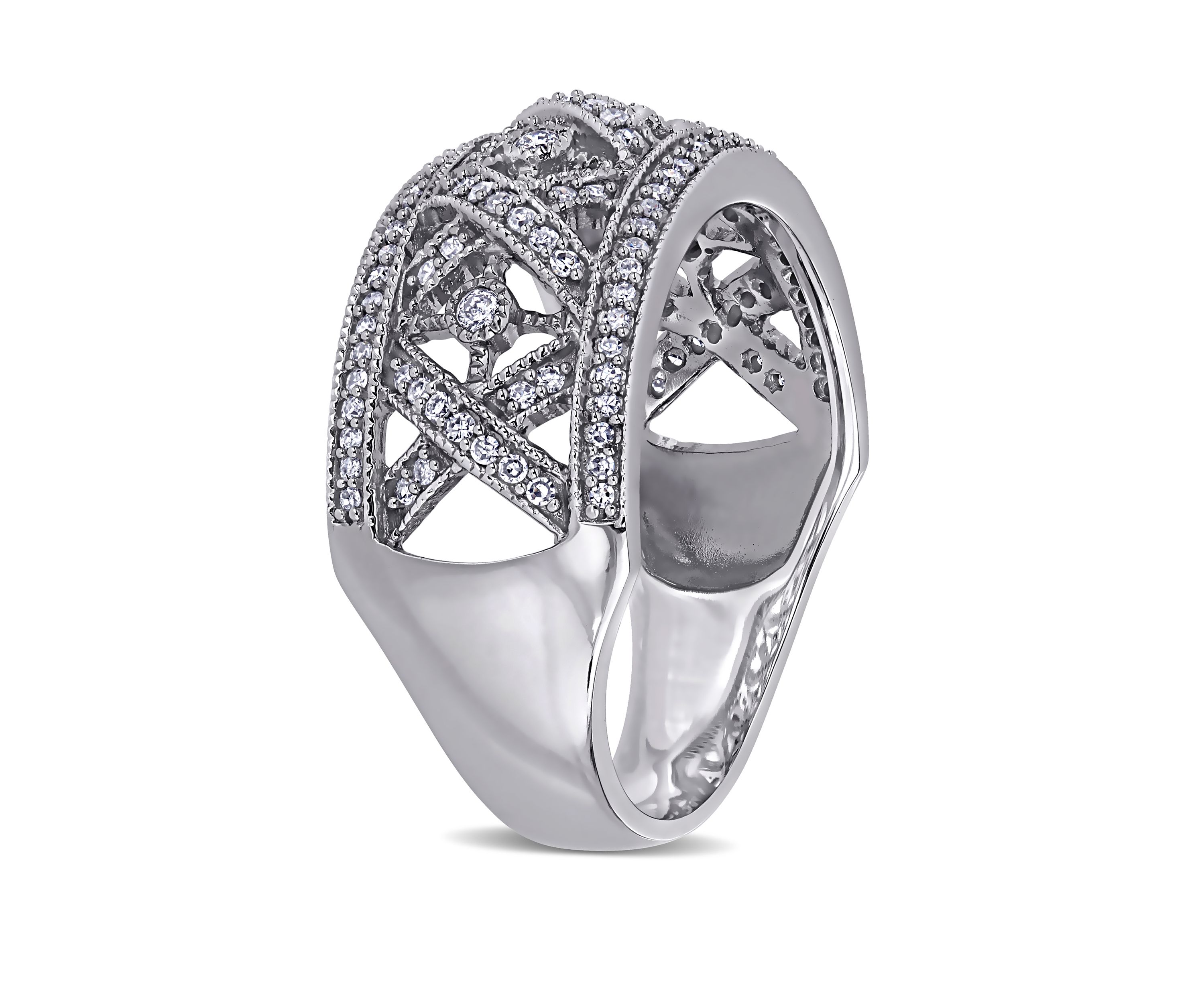 Diamond Filigree Ring in 10K White Gold