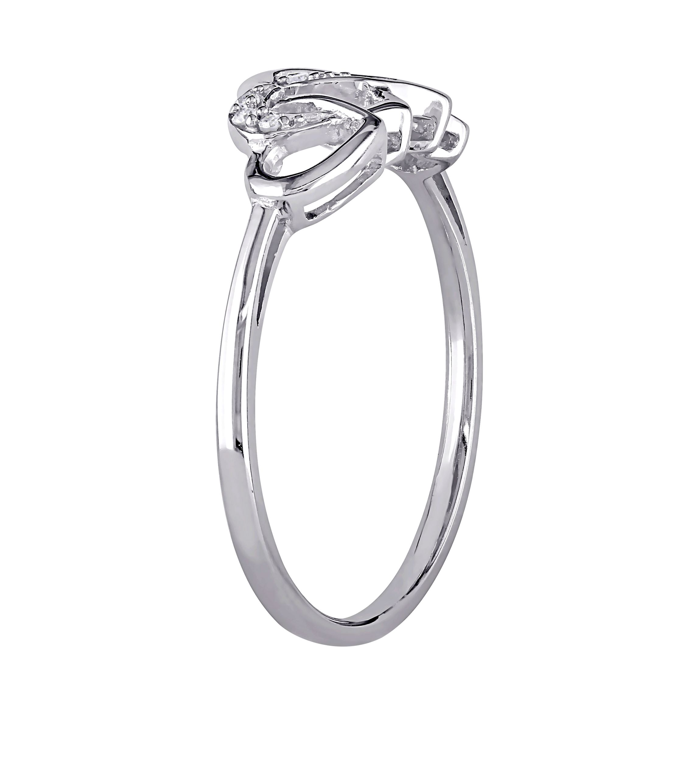 Diamond Accent Interlocked Heart Ring in 10K White Gold