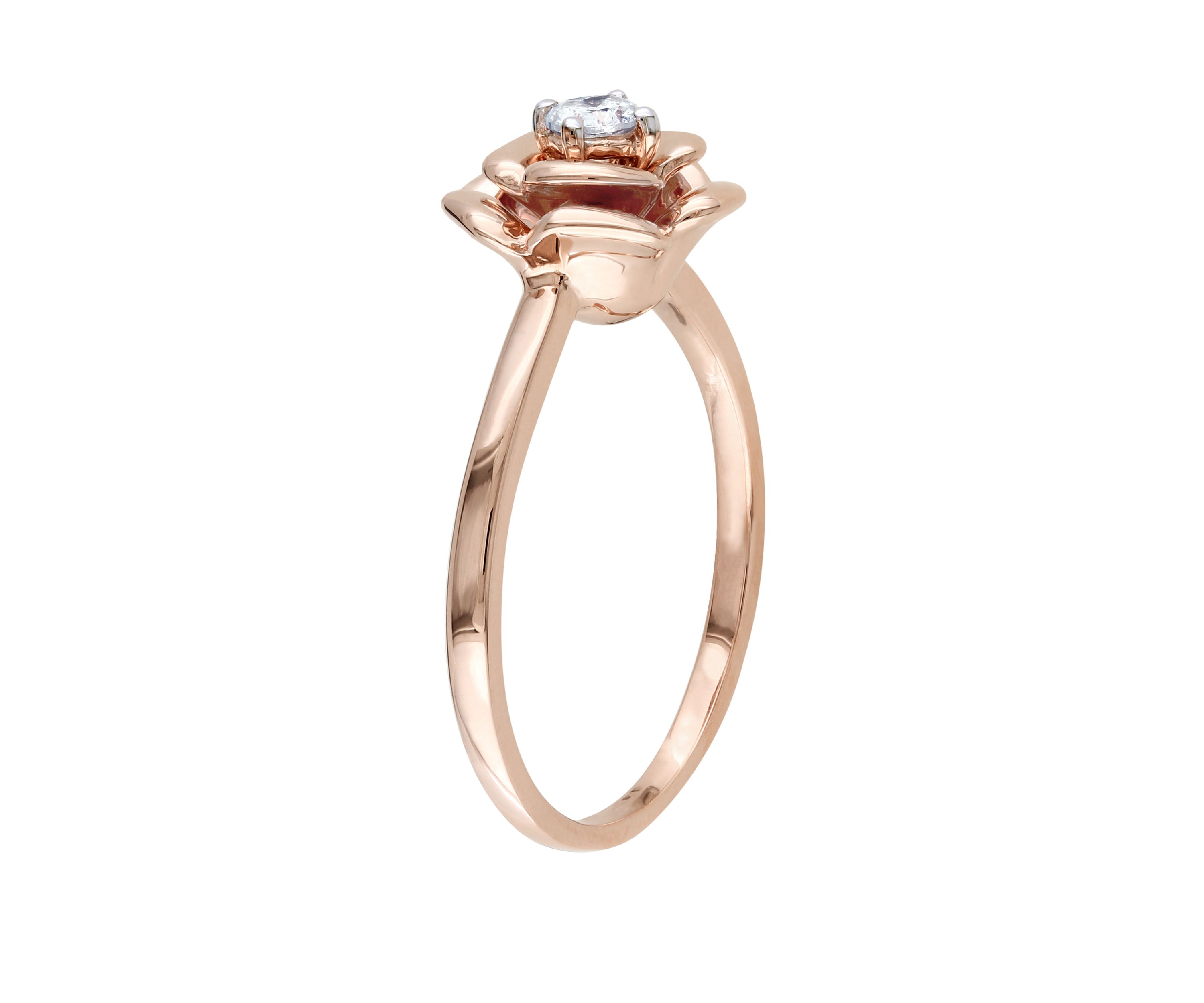 Diamond Rose Bud Ring in 10K Rose Gold