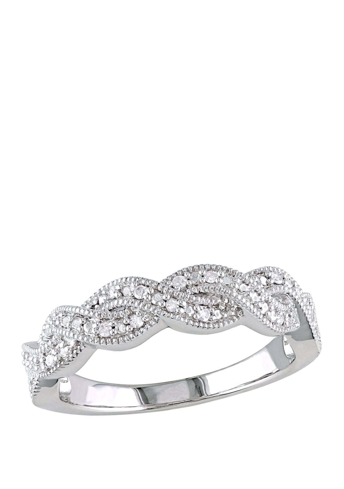 Diamond Twist Ring in Sterling Silver