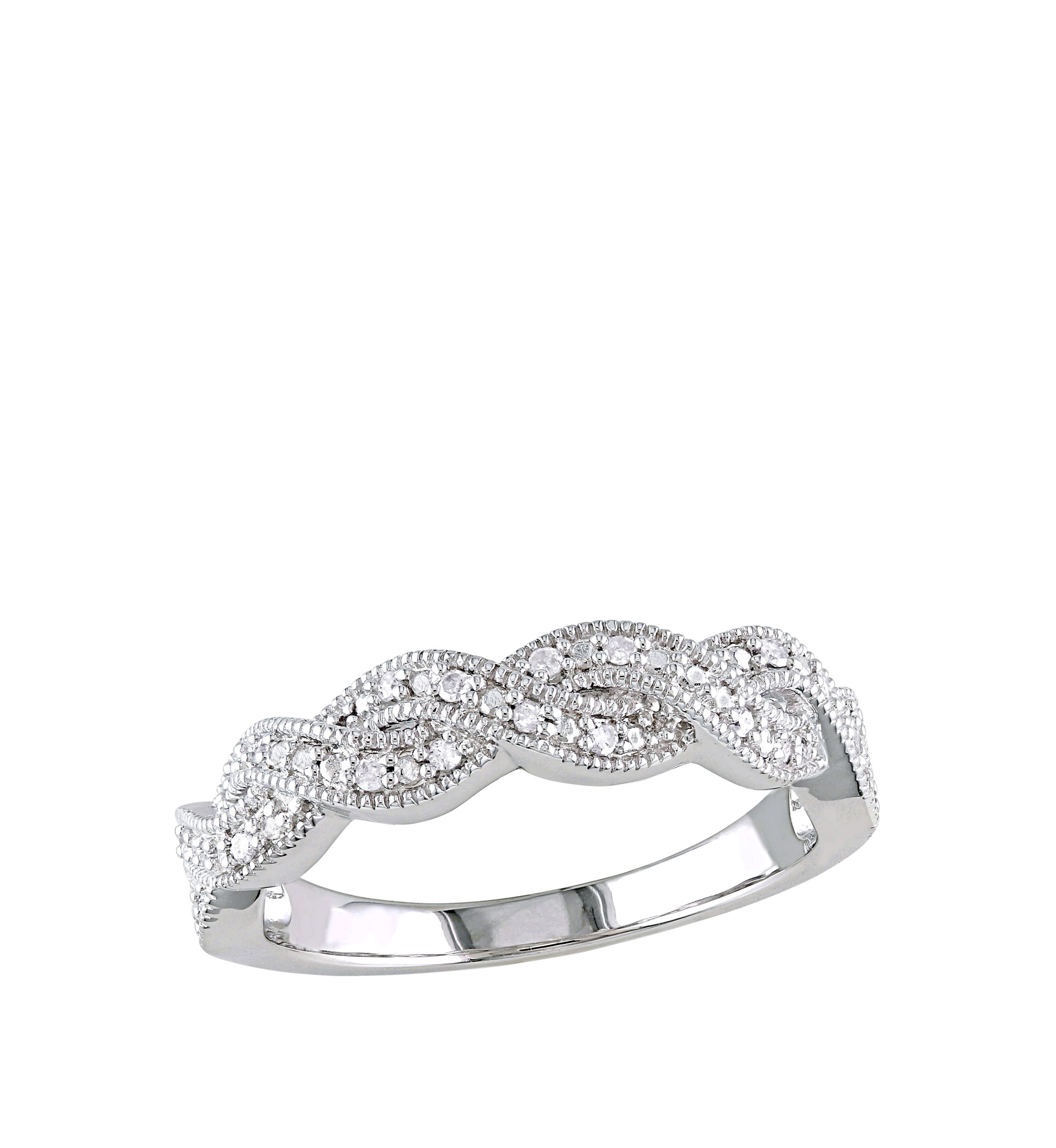 Diamond Twist Ring in Sterling Silver