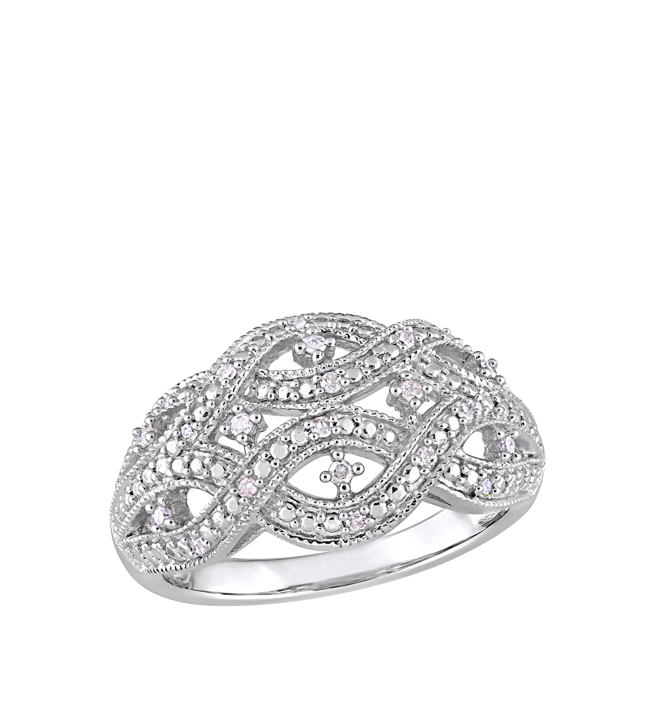 Diamond Infinity Ring in Sterling Silver