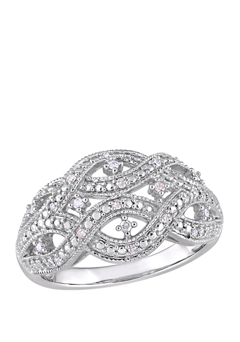 Diamond Infinity Ring in Sterling Silver