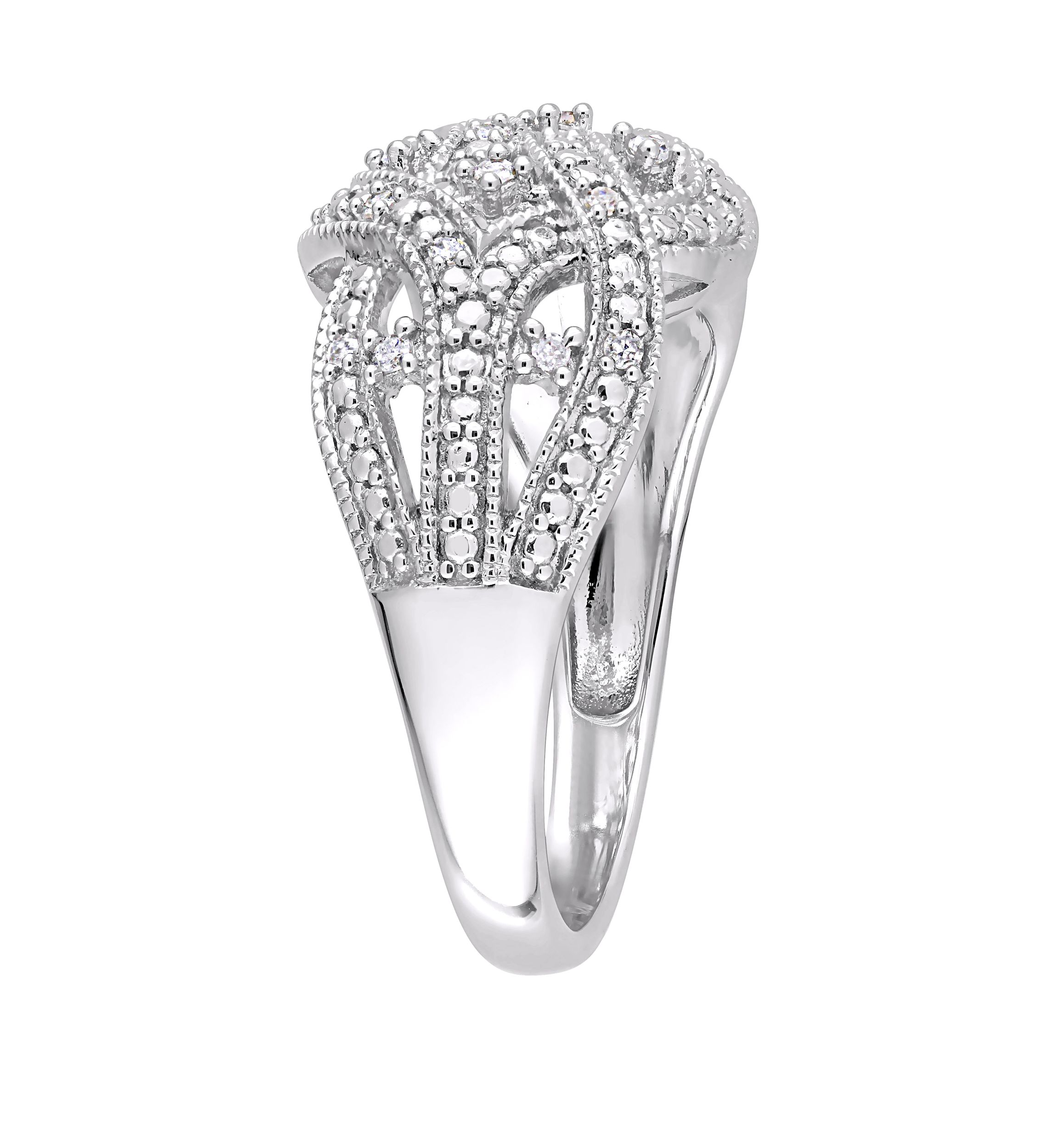 Diamond Infinity Ring in Sterling Silver
