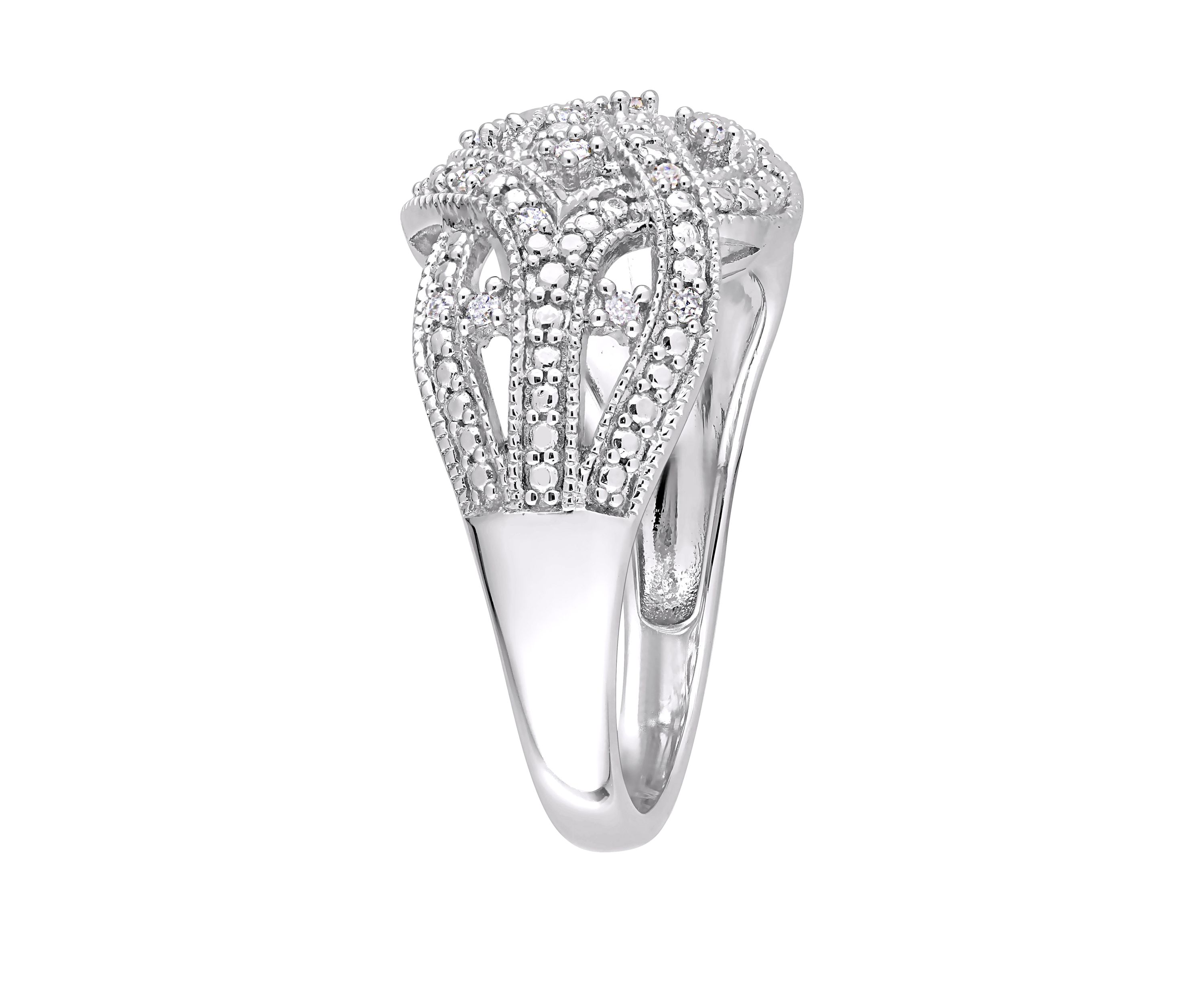 Diamond Infinity Ring in Sterling Silver