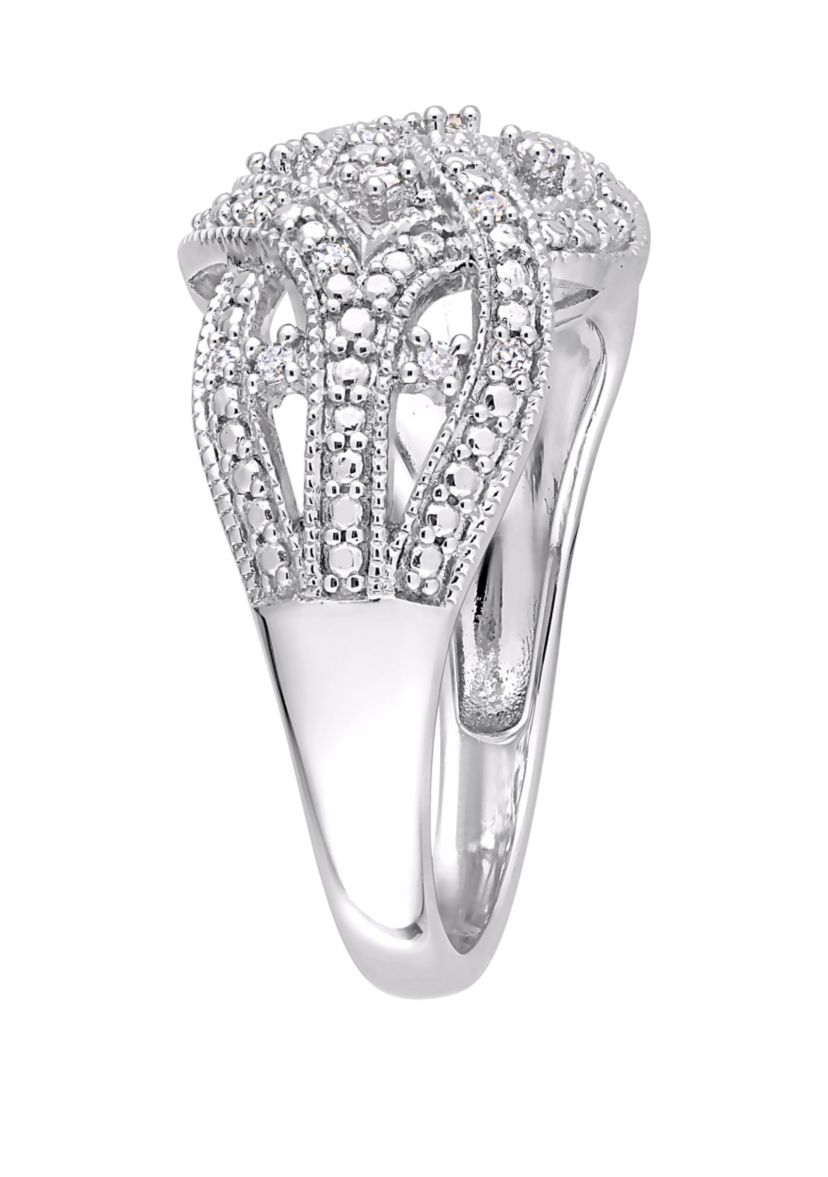 Diamond Infinity Ring in Sterling Silver