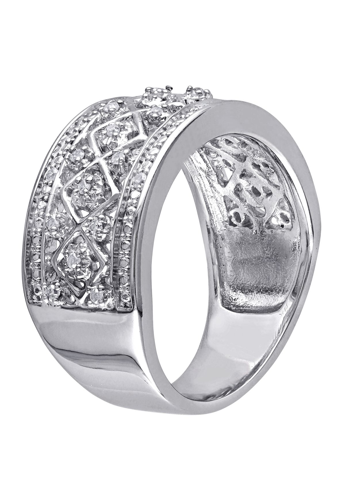 Diamond Vintage Ring in Sterling Silver