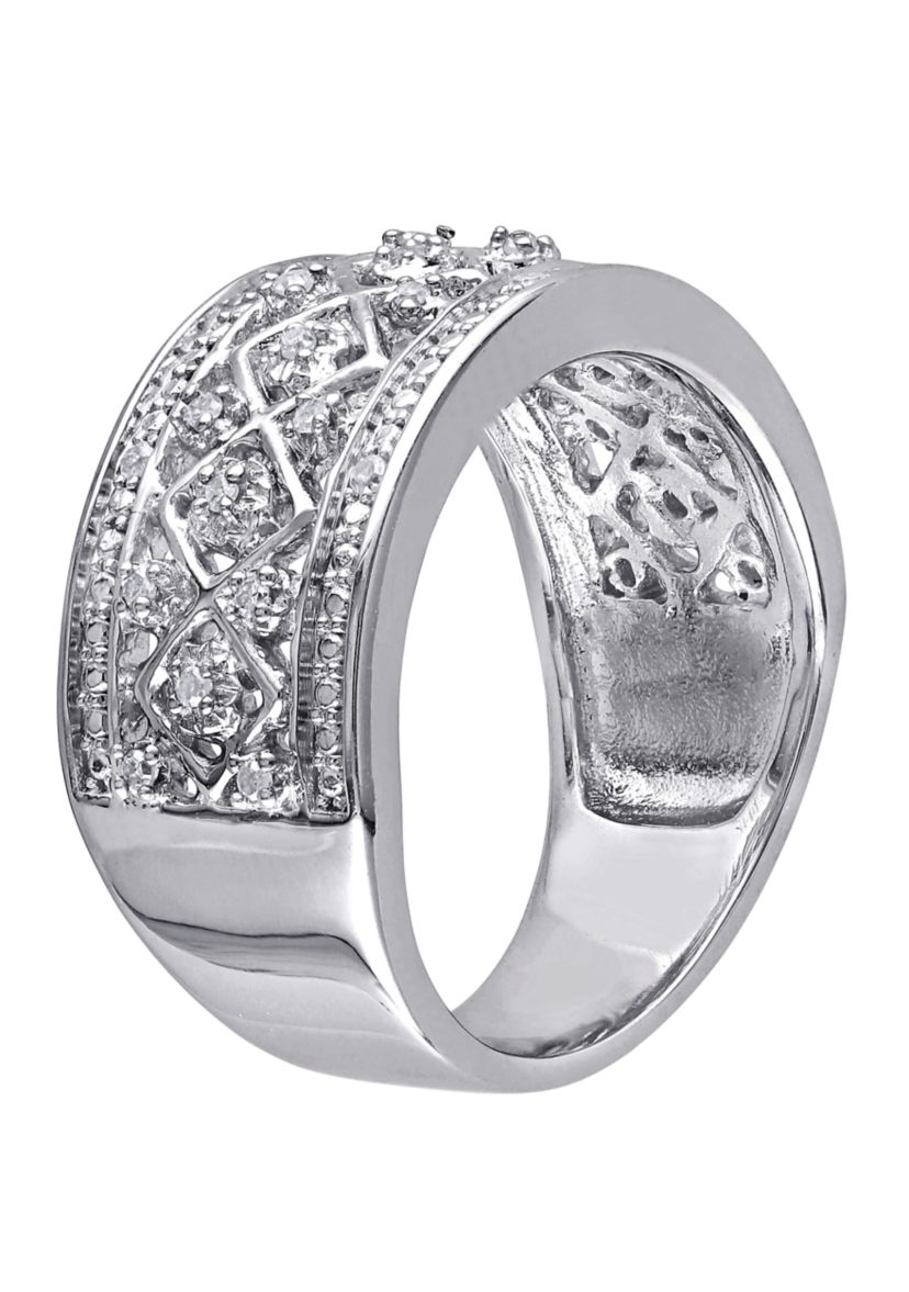 Diamond Vintage Ring in Sterling Silver