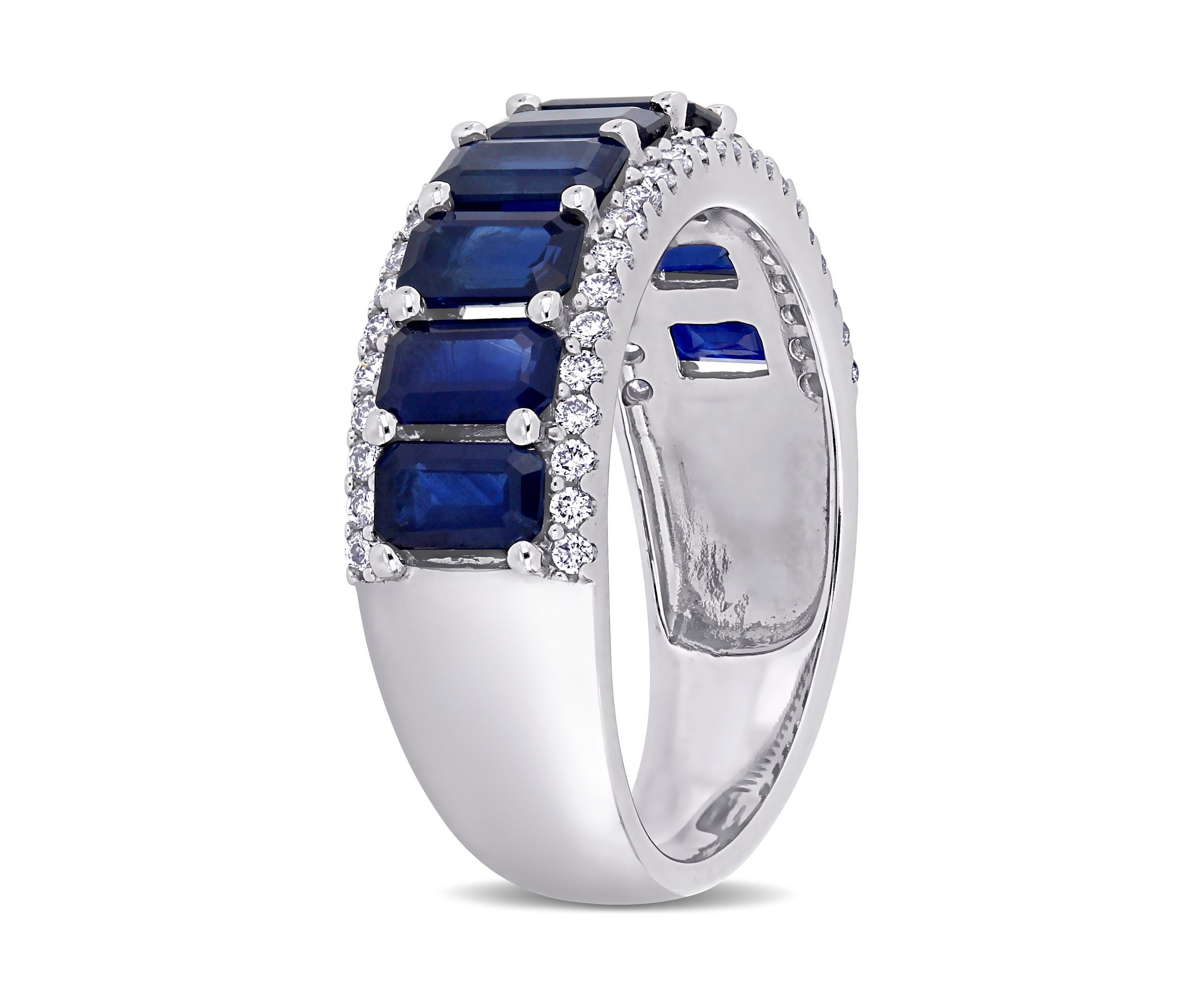 Sapphire and Diamond Semi Eternity Ring
