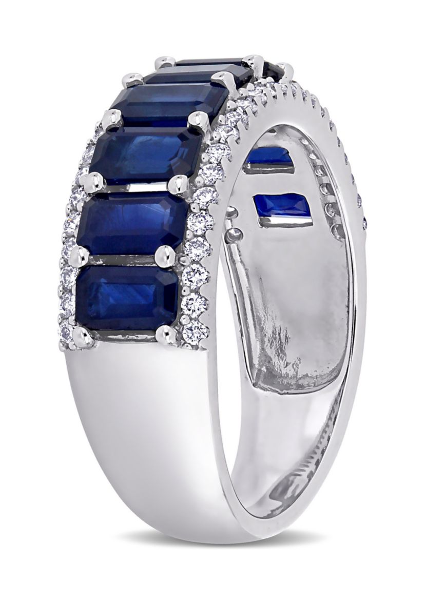 Sapphire and Diamond Semi Eternity Ring