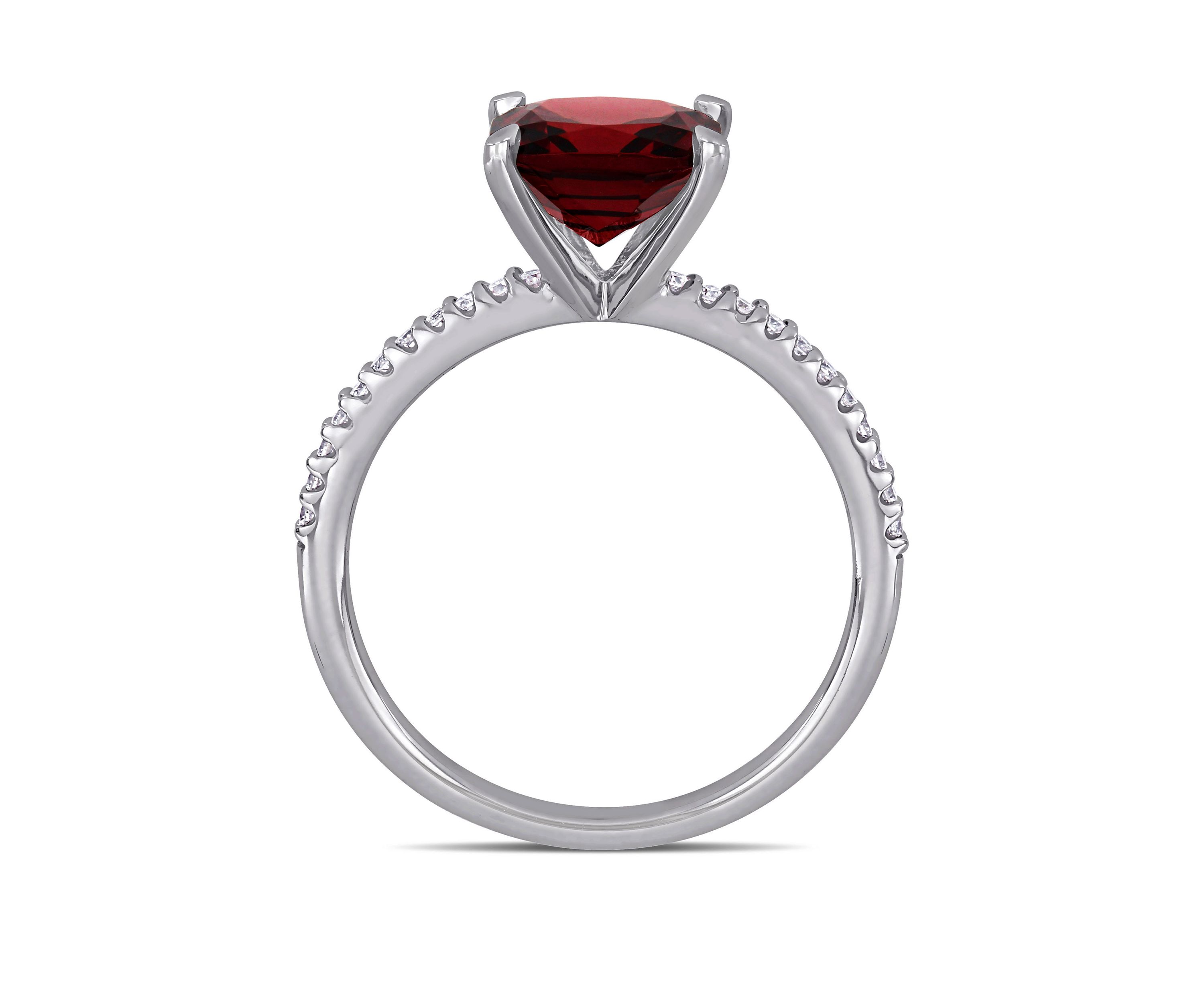 Garnet and Diamond Engagement Ring
