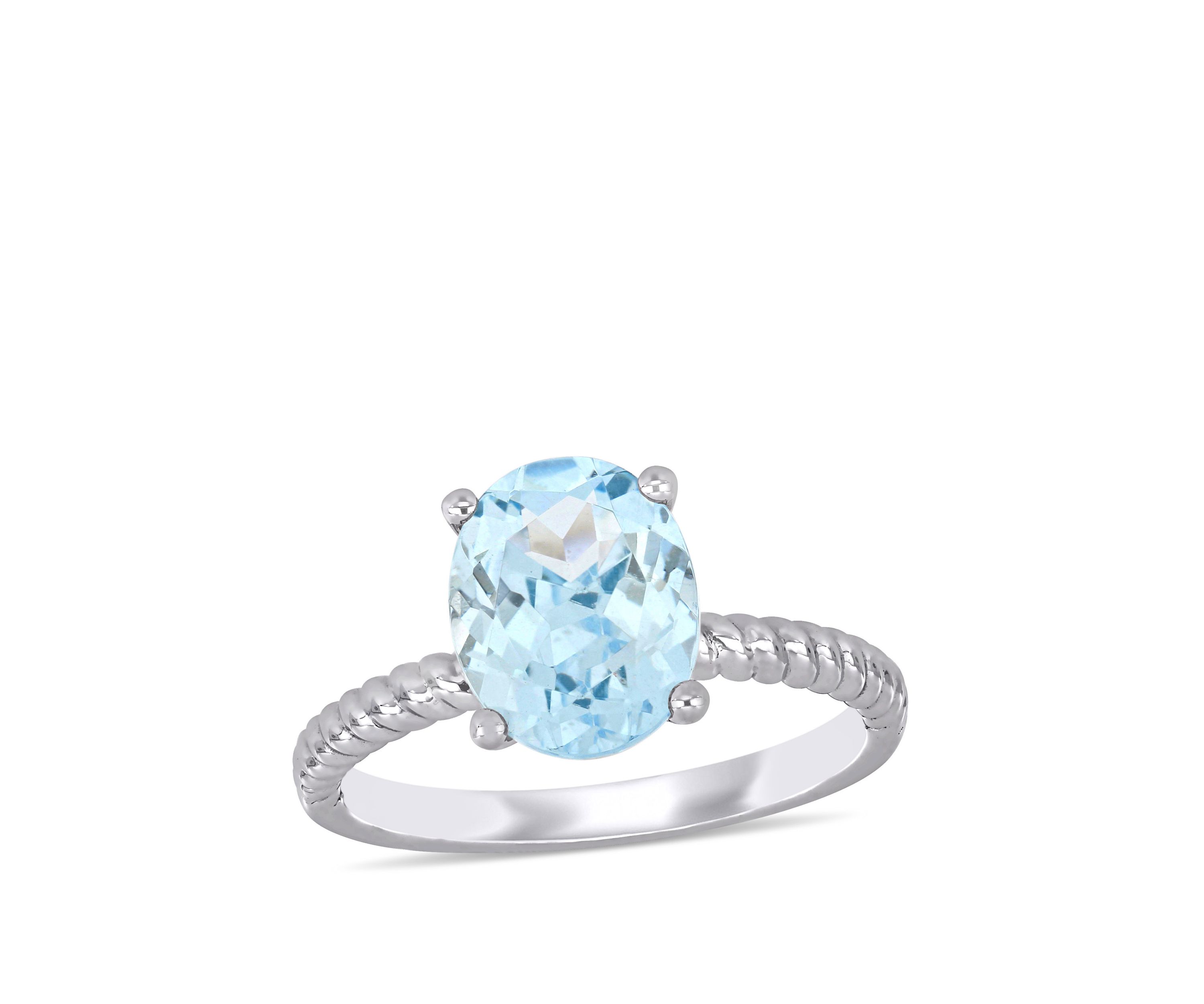 Aquamarine Twist Ring