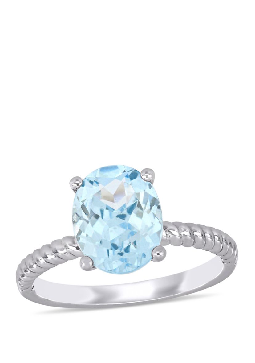 Aquamarine Twist Ring