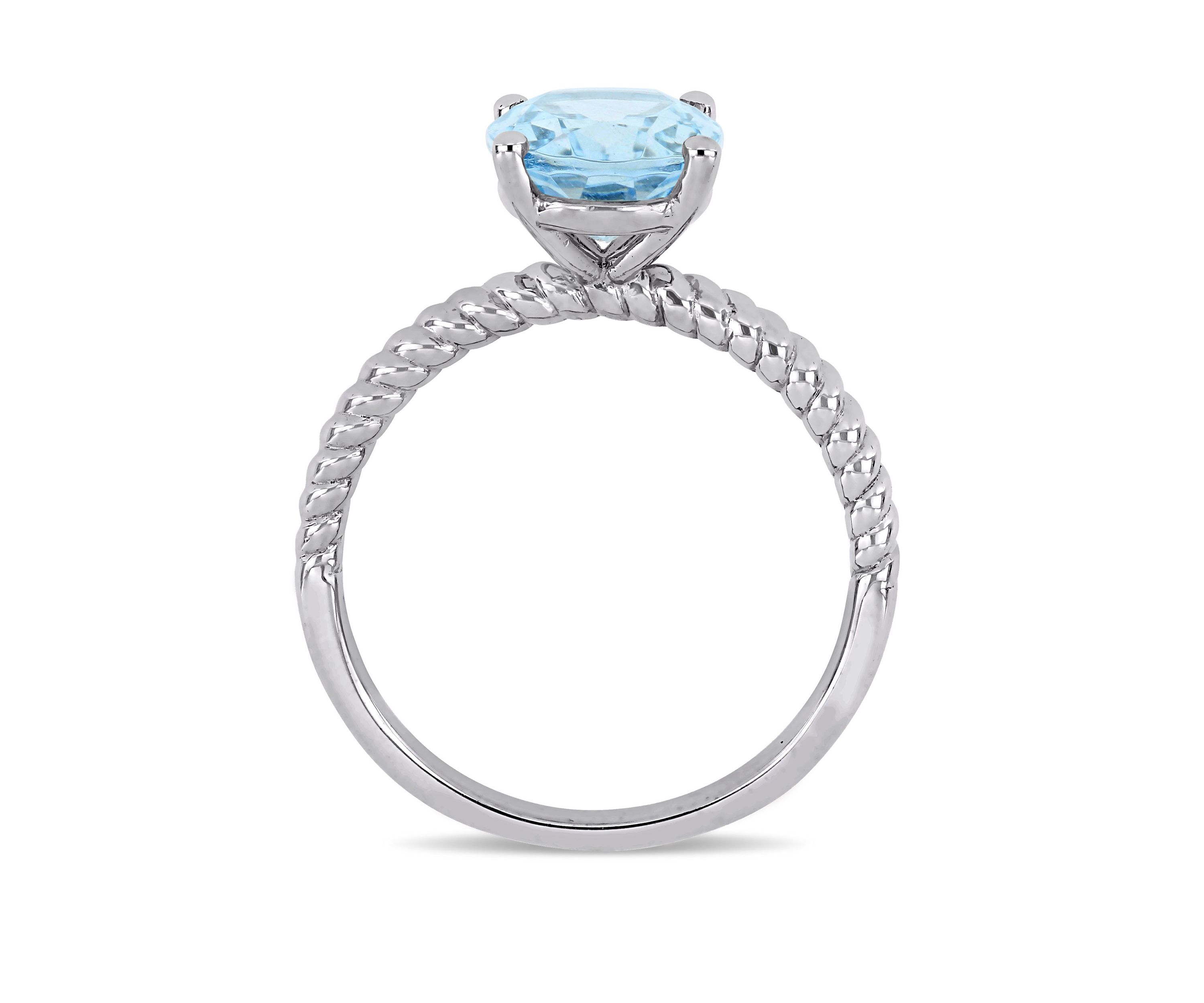 Aquamarine Twist Ring
