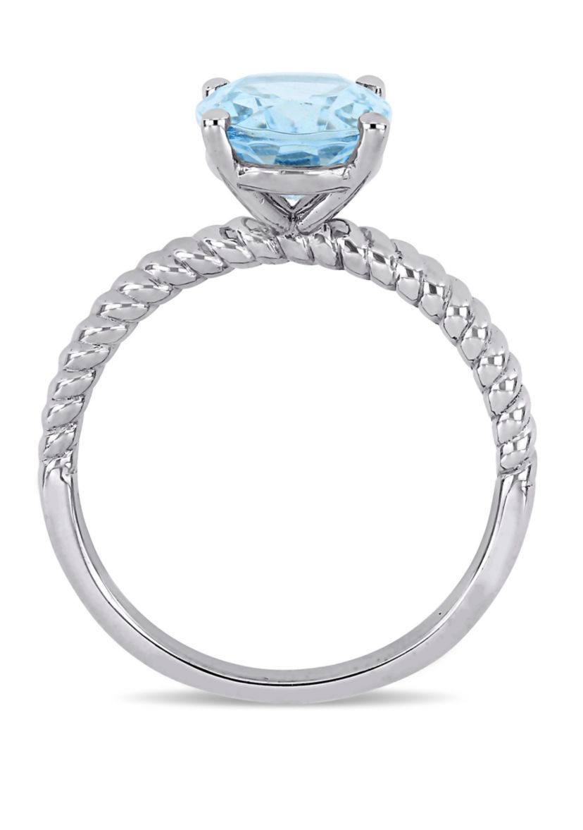 Aquamarine Twist Ring