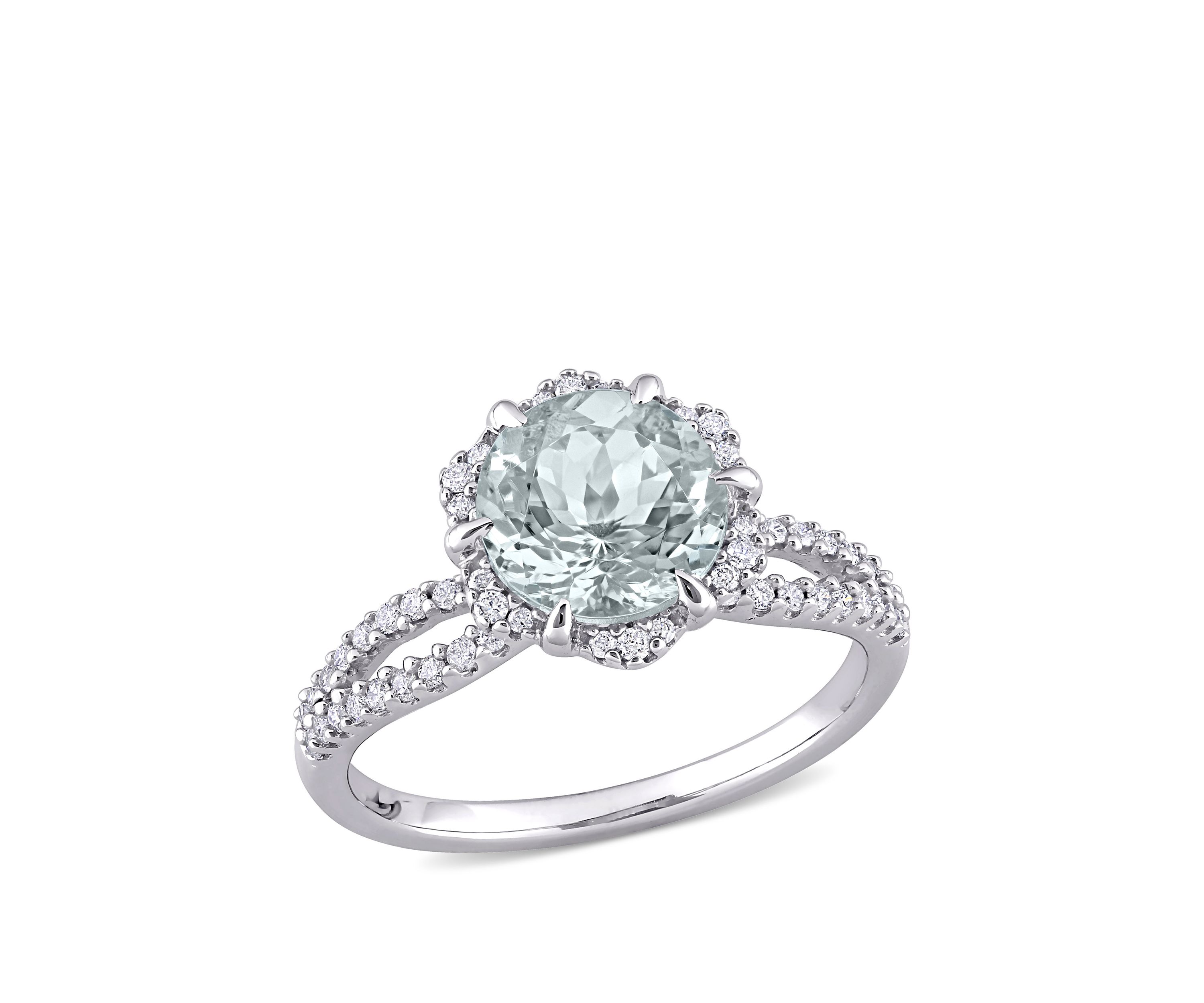 1.6 ct. t.w. Aquamarine and 1/3 ct. t.w. Diamond Ring