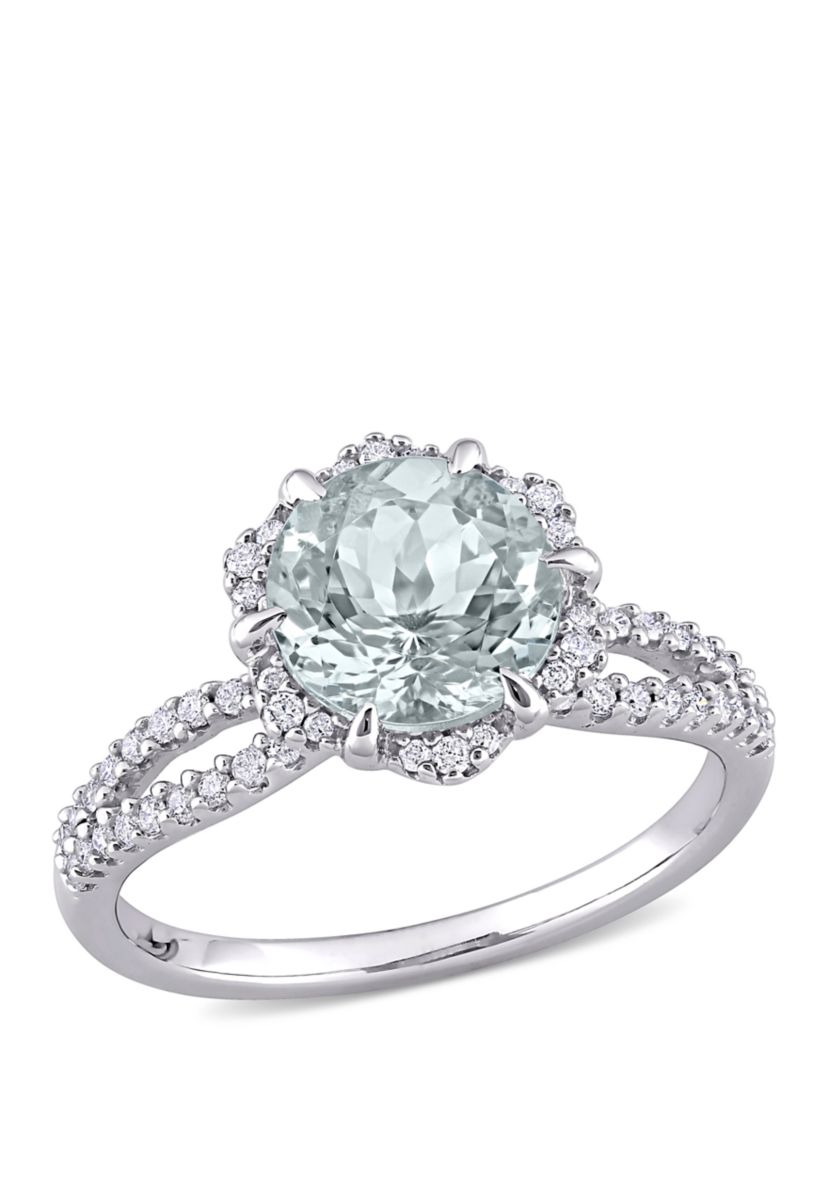1.6 ct. t.w. Aquamarine and 1/3 ct. t.w. Diamond Ring