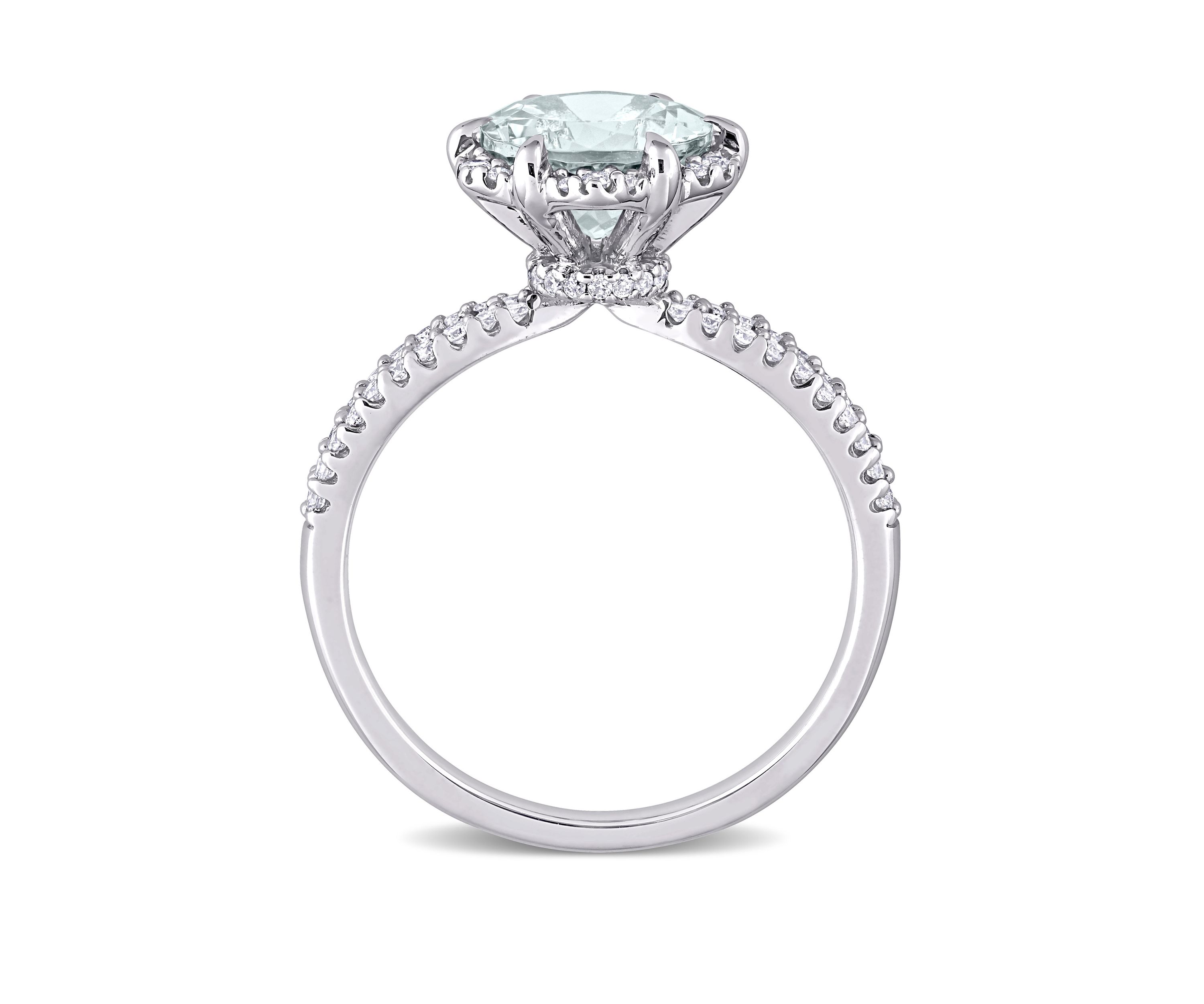 1.6 ct. t.w. Aquamarine and 1/3 ct. t.w. Diamond Ring