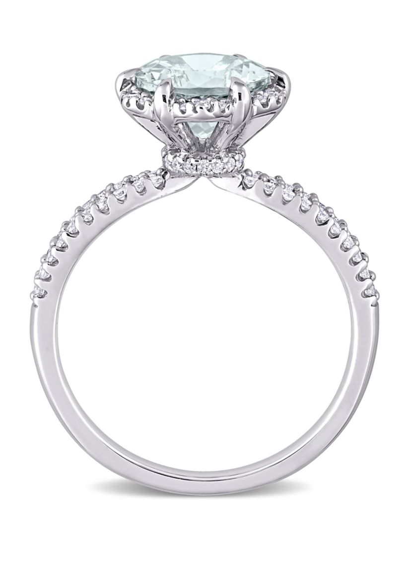 1.6 ct. t.w. Aquamarine and 1/3 ct. t.w. Diamond Ring