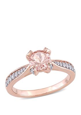 Belk & Co 3/4 Ct. T.w. Morganite And 1/5 Ct. T.w. Diamond Engagement Ring In 14K Rose Gold