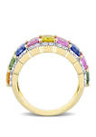 6.85 ct. t.w. Multi Color Sapphire Eternity Ring in 14K Yellow Gold