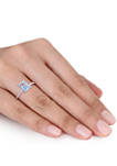 2 ct. t.w. Blue Topaz and 1/10 ct. t.w. Diamond Ring in 10k White Gold