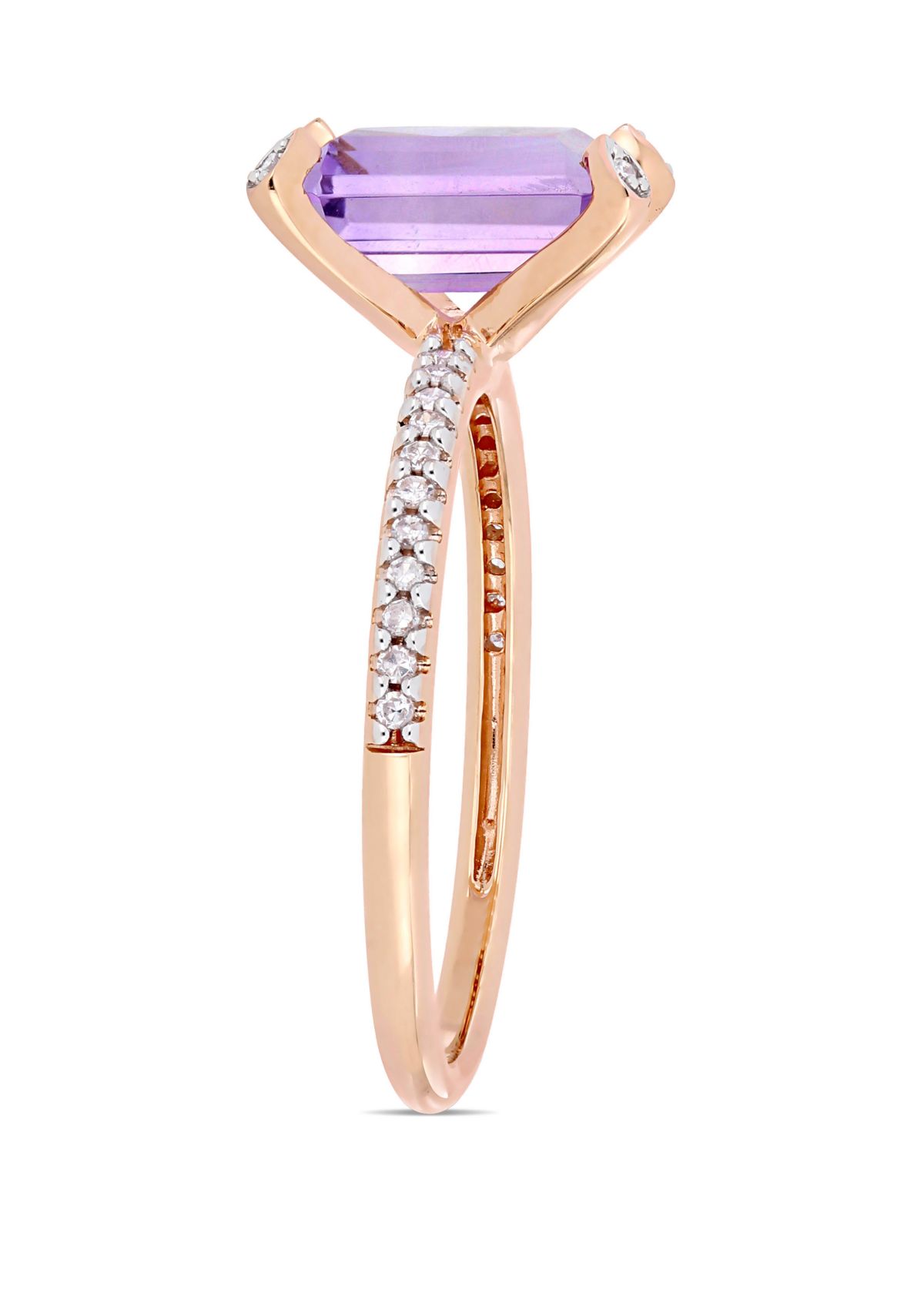 1.63 ct. t.w. Pink Amethyst and 1/10 ct. t.w. Diamond Ring in 10k Rose Gold