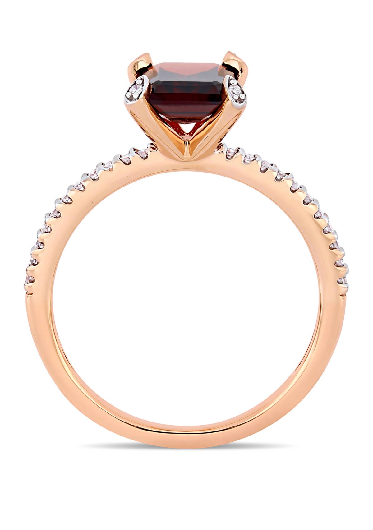 2.13 ct. t.w. Garnet and 1/10 ct. t.w. Diamond Ring in 10K Rose Gold