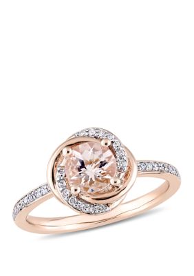 Belk & Co. 1/5 ct. t.w. Diamond Swirl Ring in 14K Yellow Gold over ...