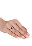 1.5 ct. t.w. Chrome Diopside, 1/5 ct. t.w. White Sapphire, and 1/4 ct. t.w. Diamond Vintage Ring in 14K Yellow Gold