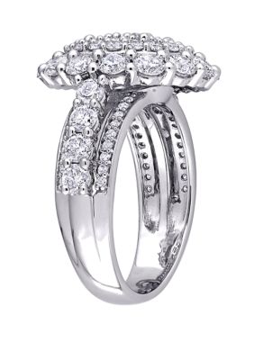 3 ct. t.w. Diamond Cluster Ring 14K White Gold