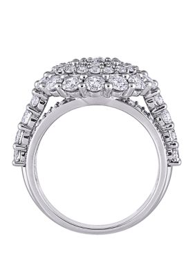 3 ct. t.w. Diamond Cluster Ring 14K White Gold