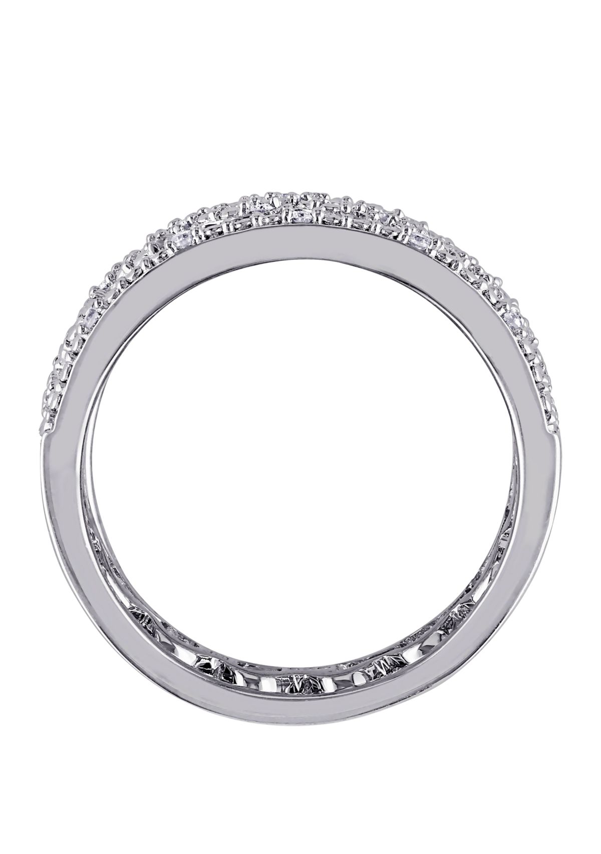 1/8 ct. t.w. Diamond Heart Link Bridal Ring Set in Sterling Silver 