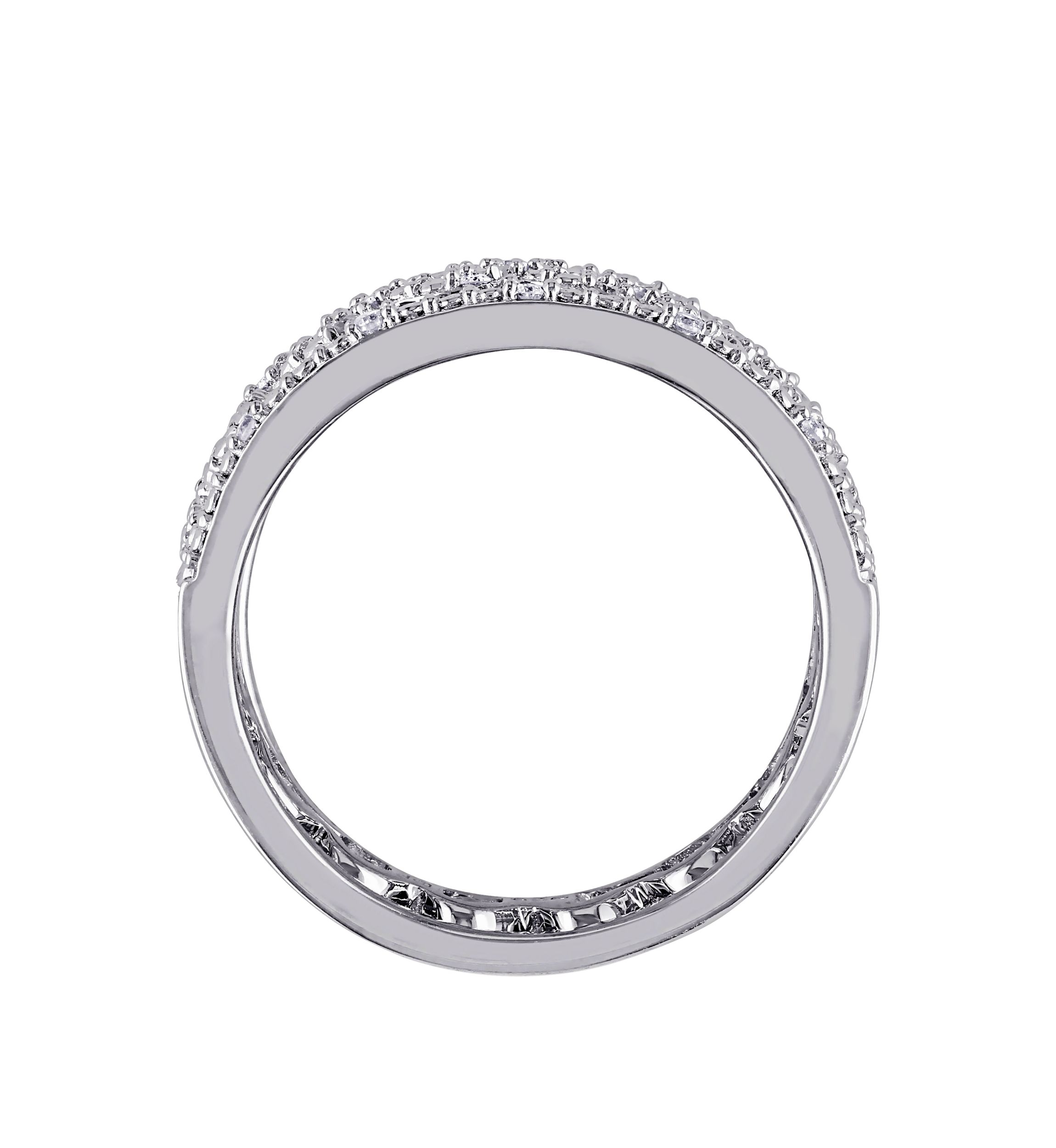 1/8 ct. t.w. Diamond Heart Link Bridal Ring Set in Sterling Silver 