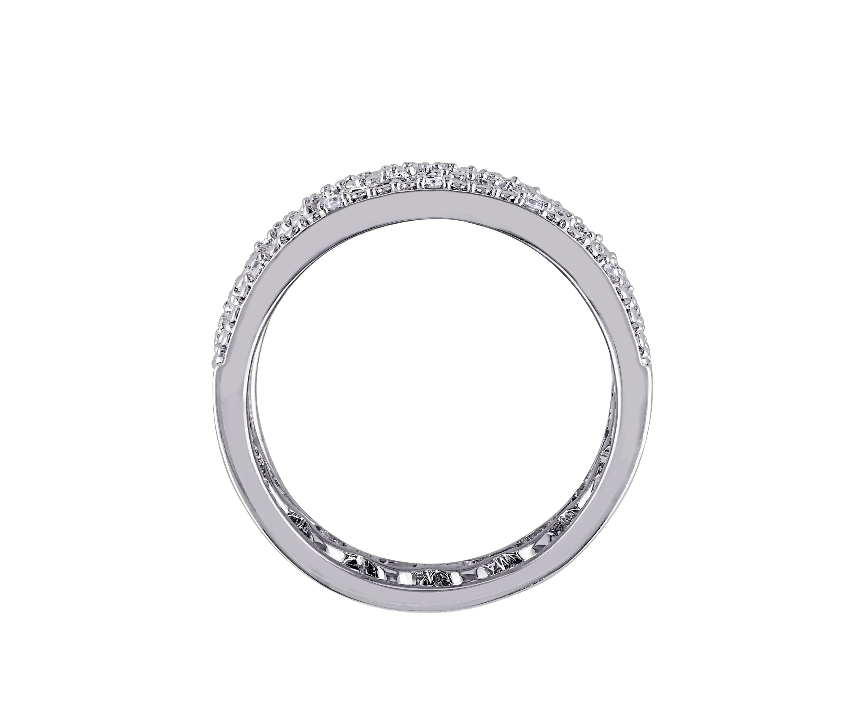 1/8 ct. t.w. Diamond Heart Link Bridal Ring Set in Sterling Silver 