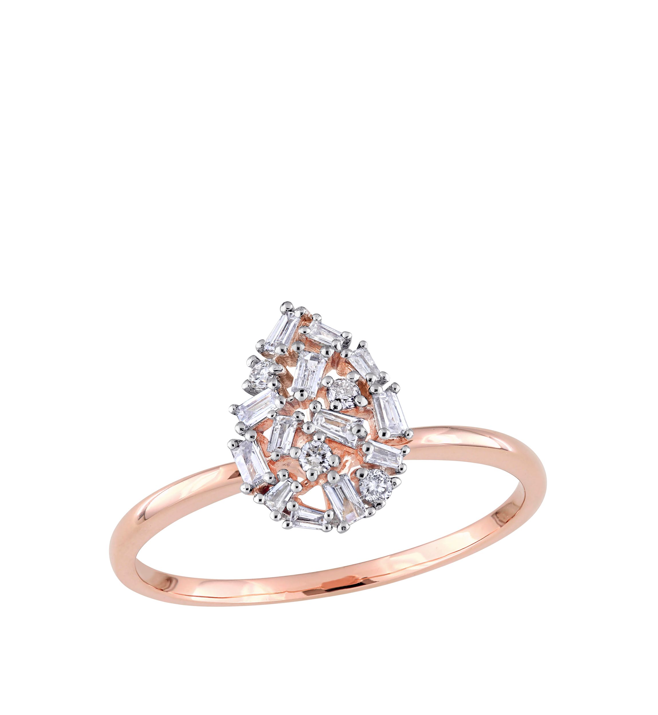 1/4 ct. t.w. Diamond Cluster Pear Shaped Ring in 14K Rose Gold