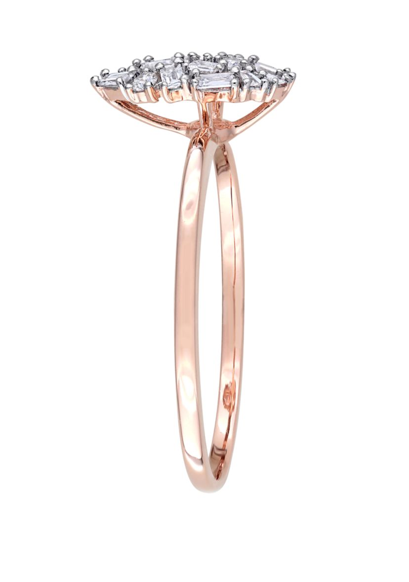1/4 ct. t.w. Diamond Cluster Pear Shaped Ring in 14K Rose Gold