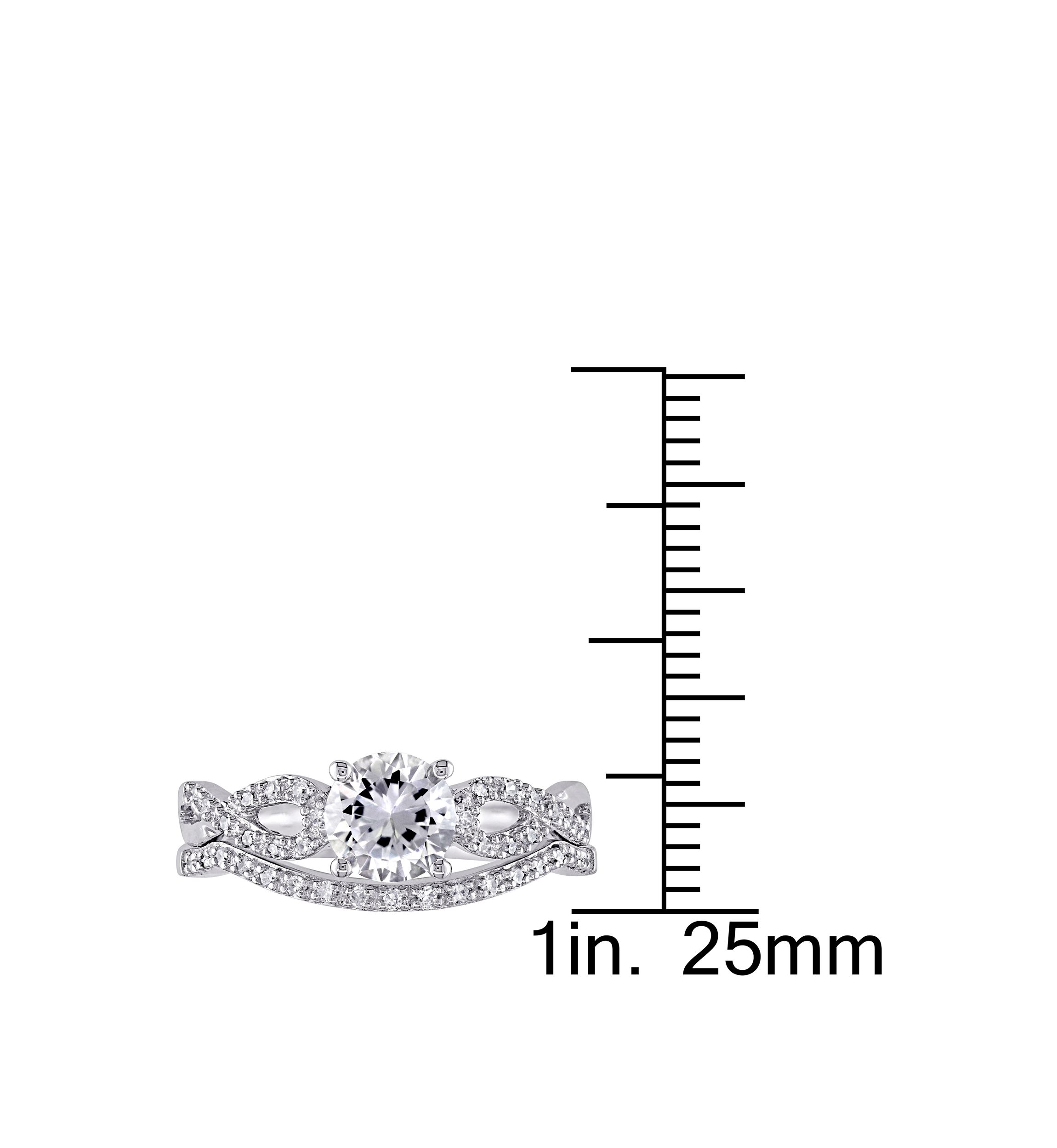 1 ct. t.w. Lab Created White Sapphire and 1/6 ct. t.w. Diamond Infinity Bridal Set in 10K White Gold