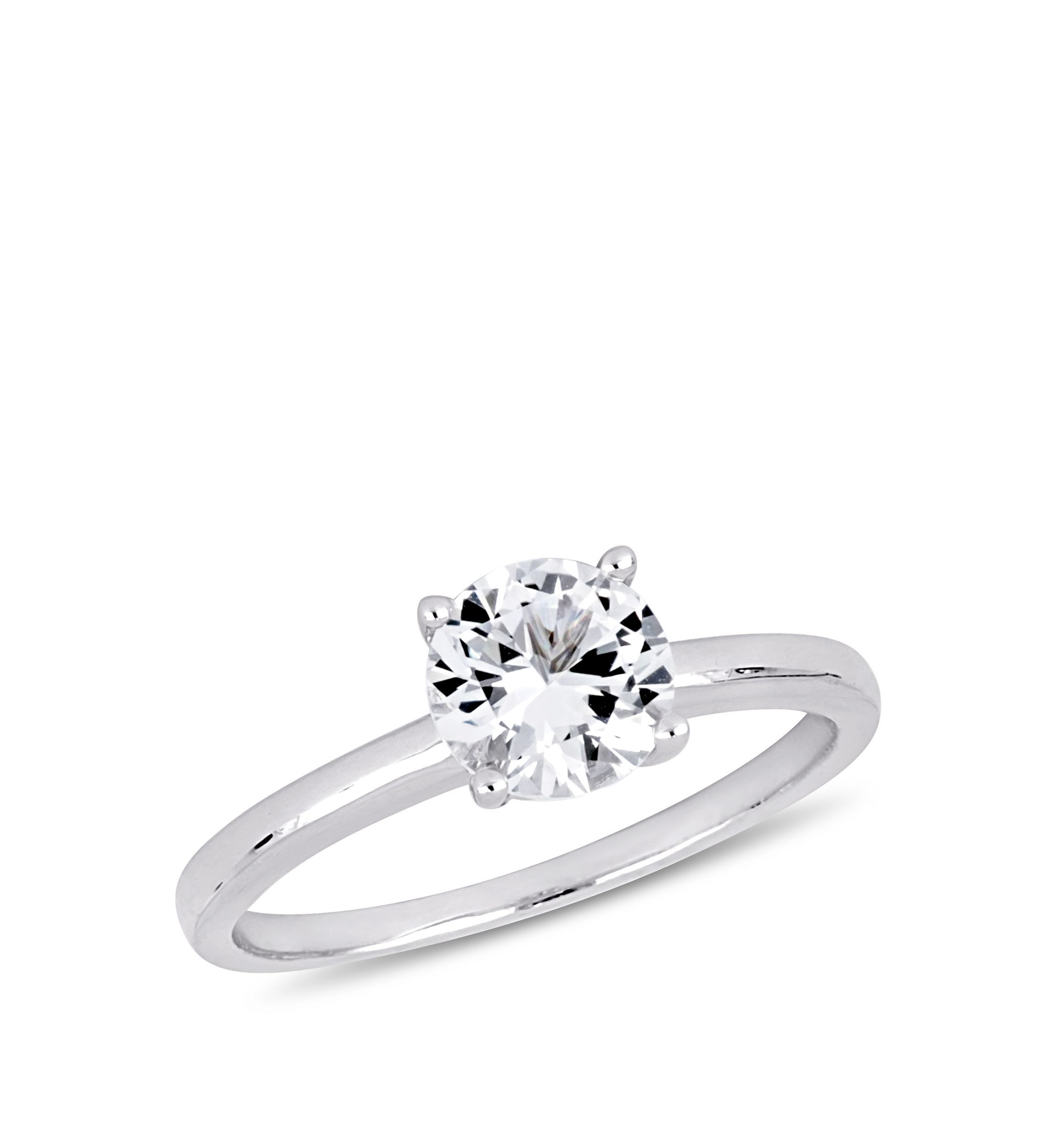 1.25 ct. t.w. Lab Created White Sapphire Solitaire Engagement Ring in 10K White Gold