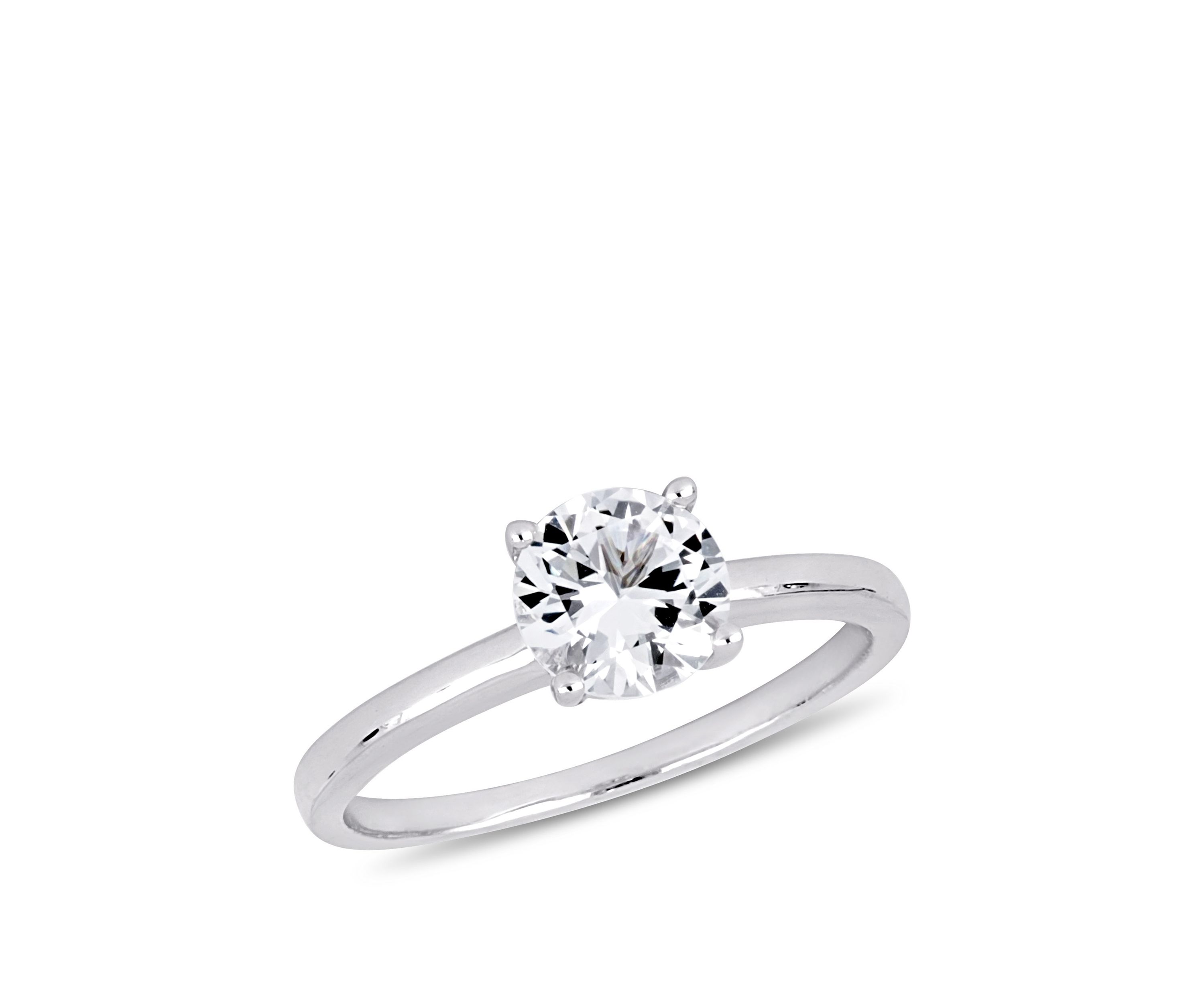 1.25 ct. t.w. Lab Created White Sapphire Solitaire Engagement Ring in 10K White Gold