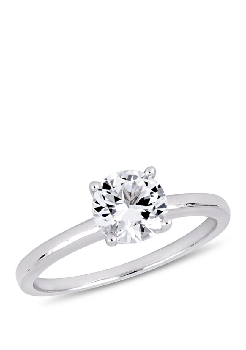 1.25 ct. t.w. Lab Created White Sapphire Solitaire Engagement Ring in 10K White Gold