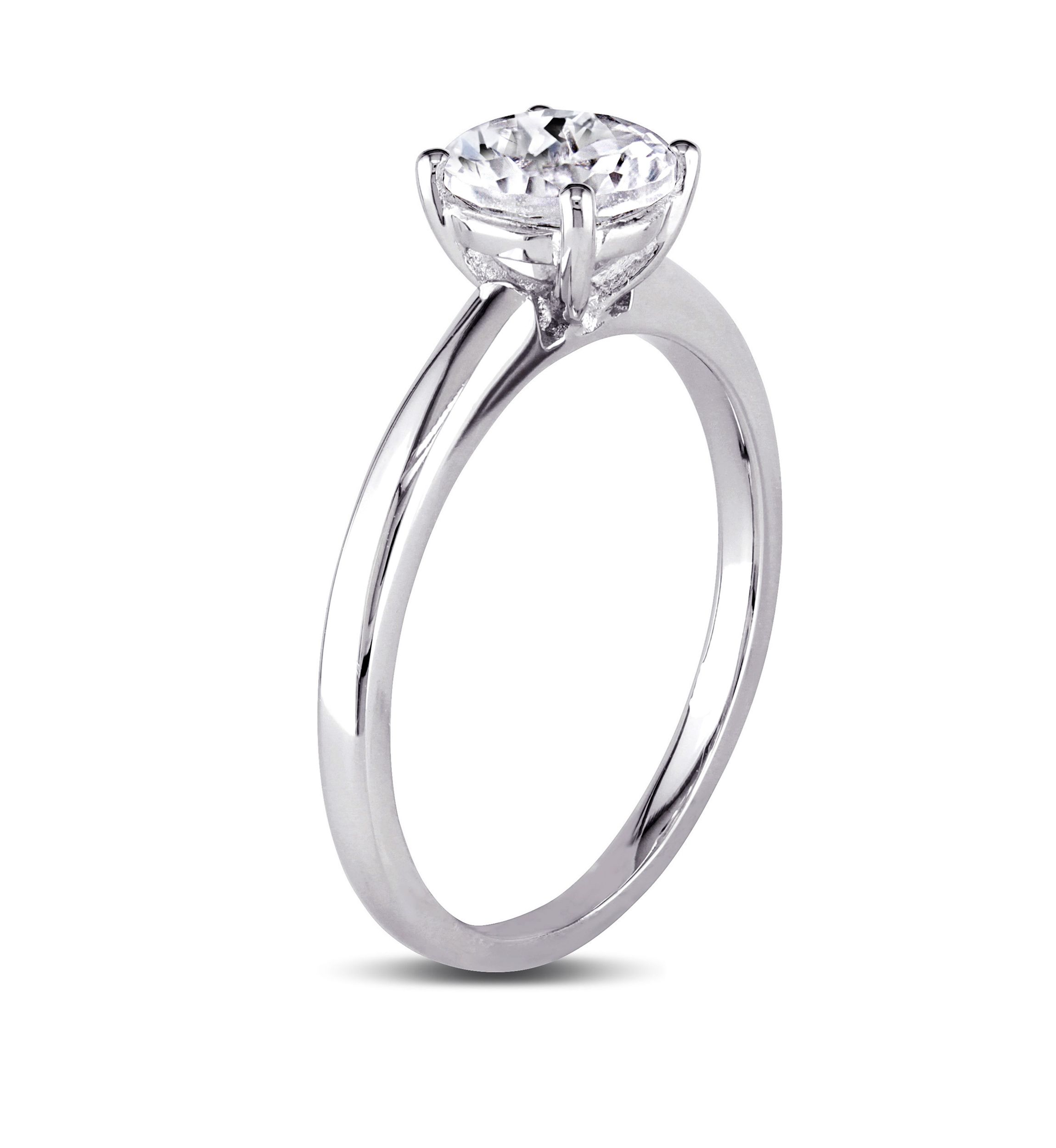 1.25 ct. t.w. Lab Created White Sapphire Solitaire Engagement Ring in 10K White Gold