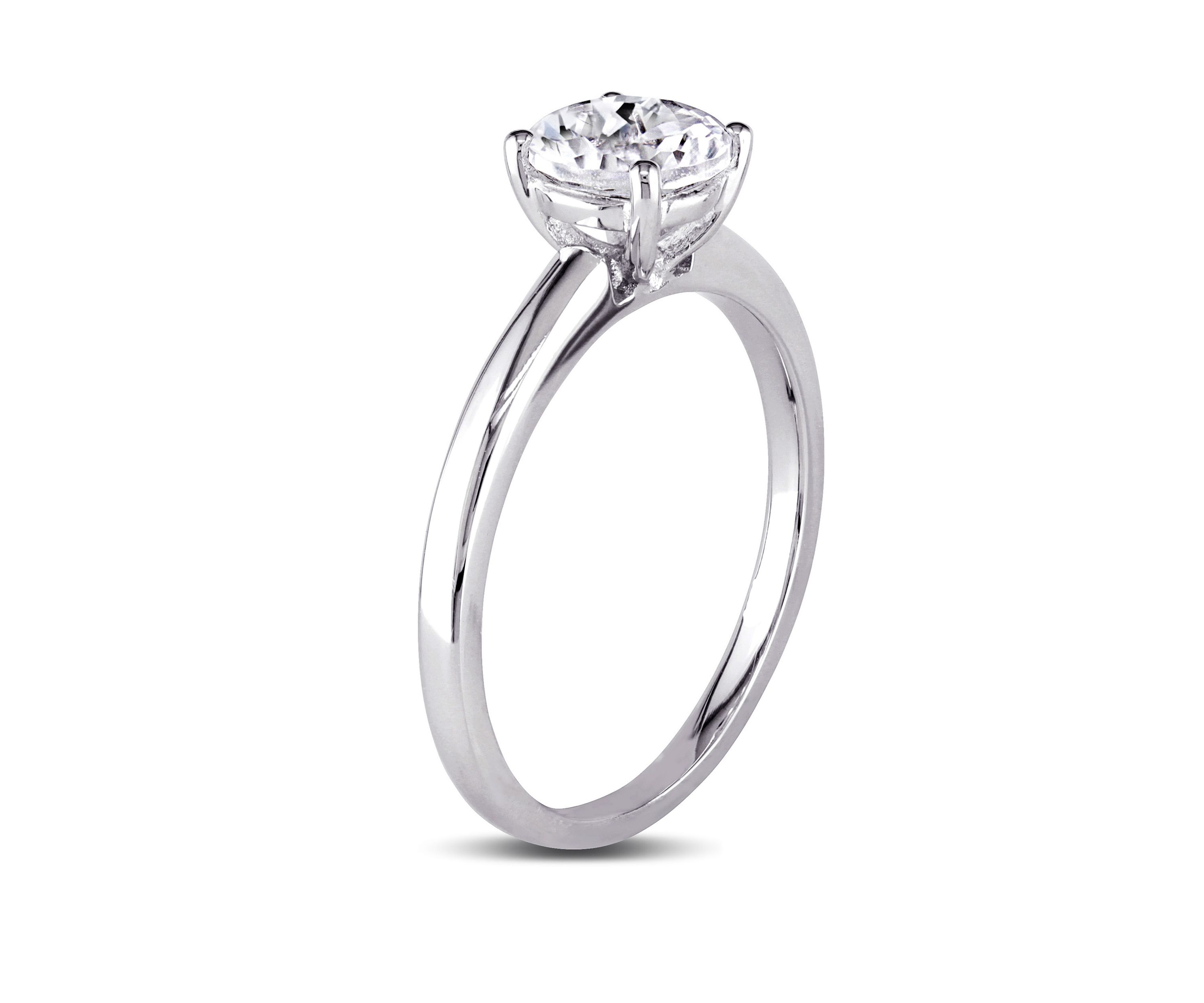 1.25 ct. t.w. Lab Created White Sapphire Solitaire Engagement Ring in 10K White Gold