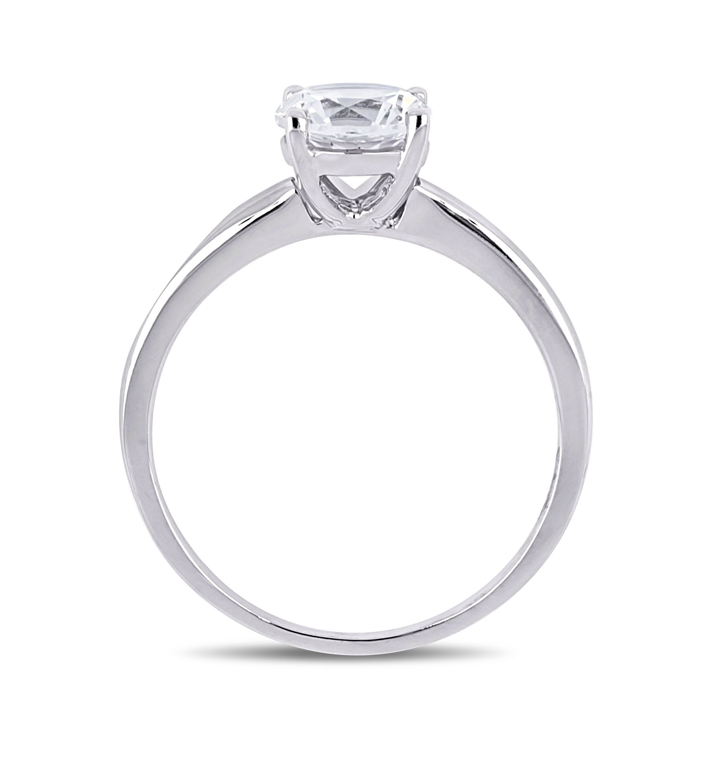 1.25 ct. t.w. Lab Created White Sapphire Solitaire Engagement Ring in 10K White Gold