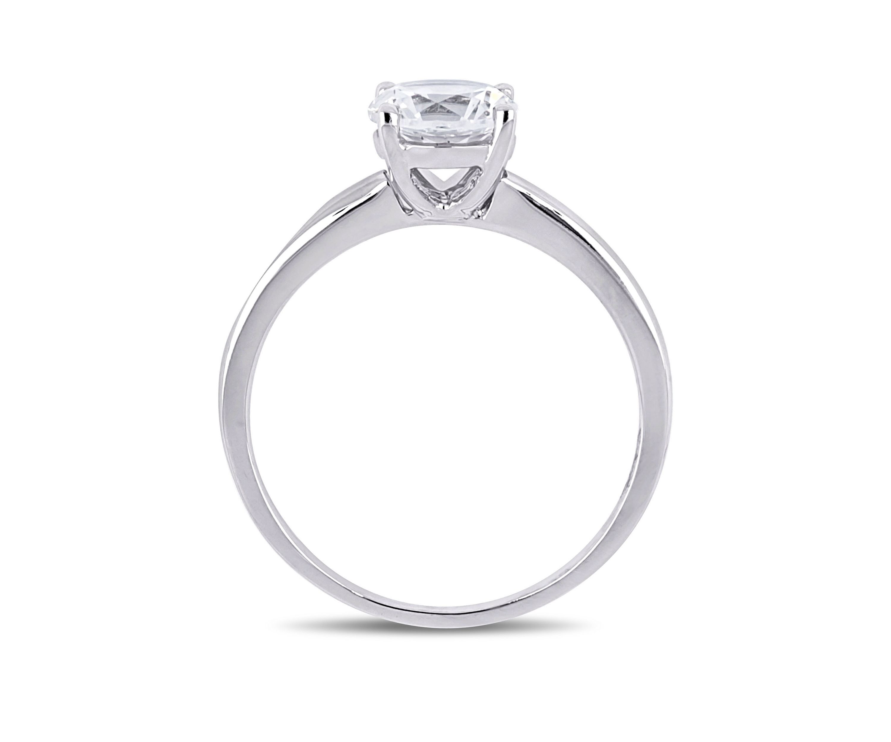 1.25 ct. t.w. Lab Created White Sapphire Solitaire Engagement Ring in 10K White Gold