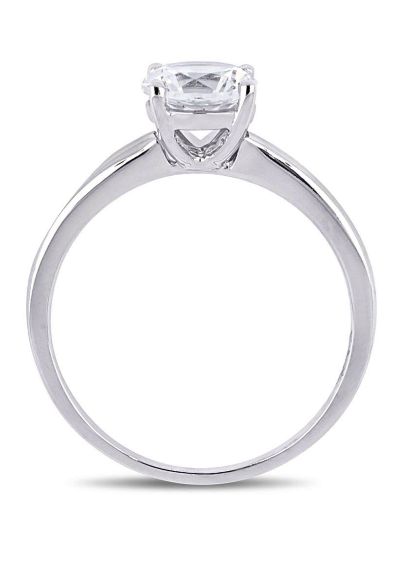 1.25 ct. t.w. Lab Created White Sapphire Solitaire Engagement Ring in 10K White Gold