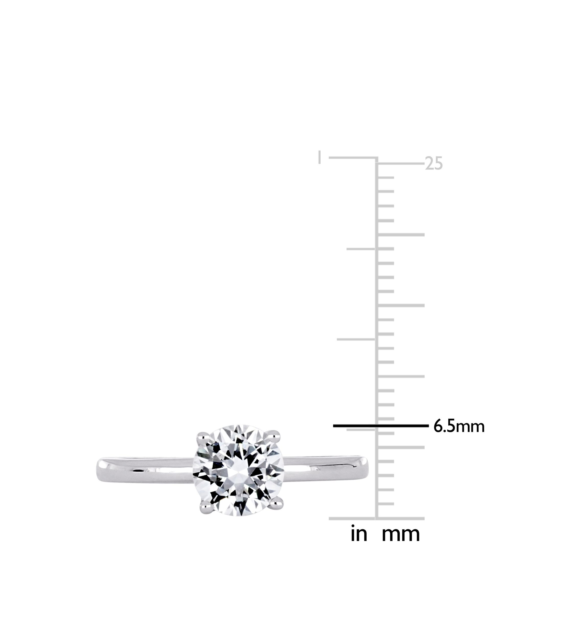 1.25 ct. t.w. Lab Created White Sapphire Solitaire Engagement Ring in 10K White Gold