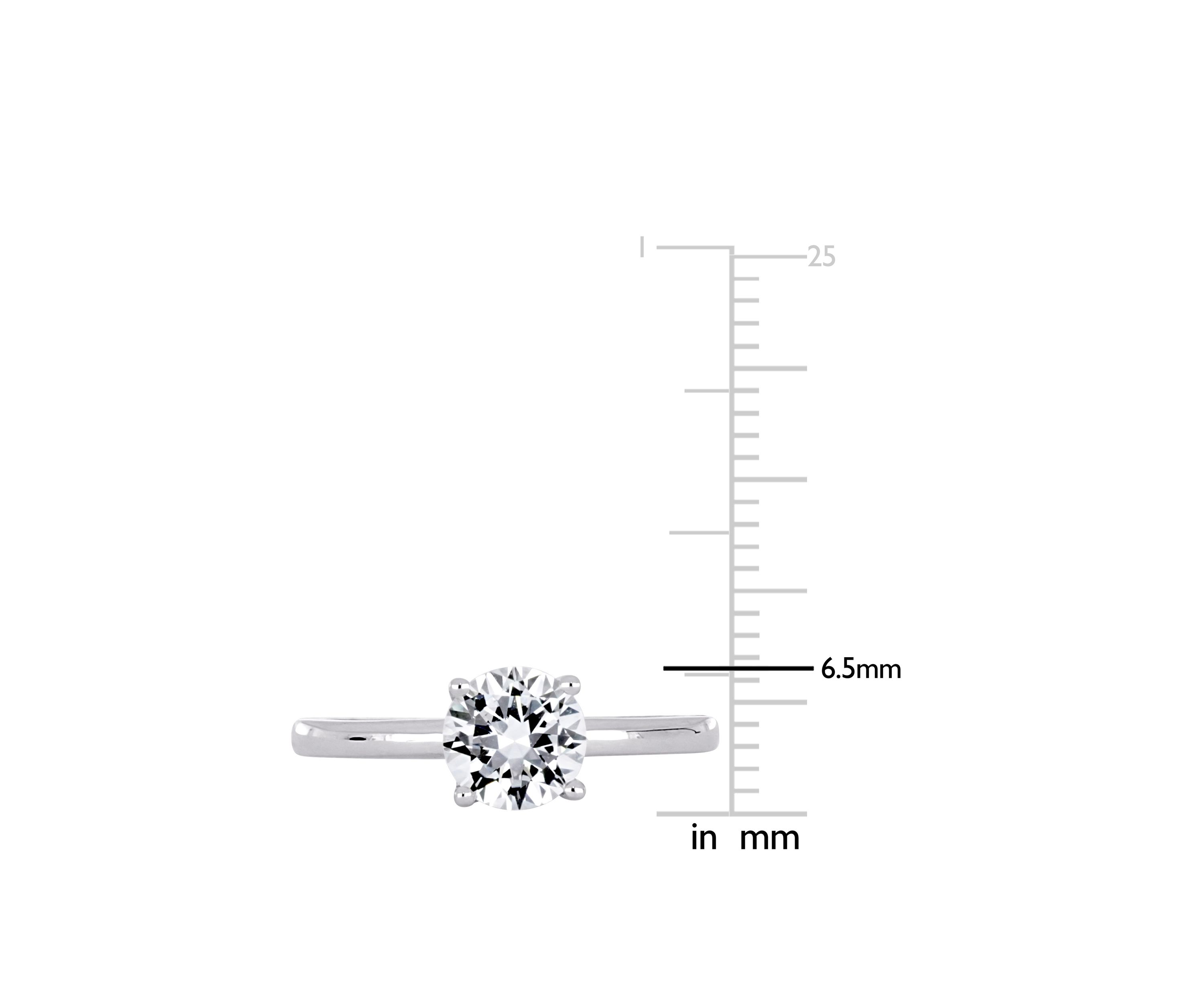 1.25 ct. t.w. Lab Created White Sapphire Solitaire Engagement Ring in 10K White Gold